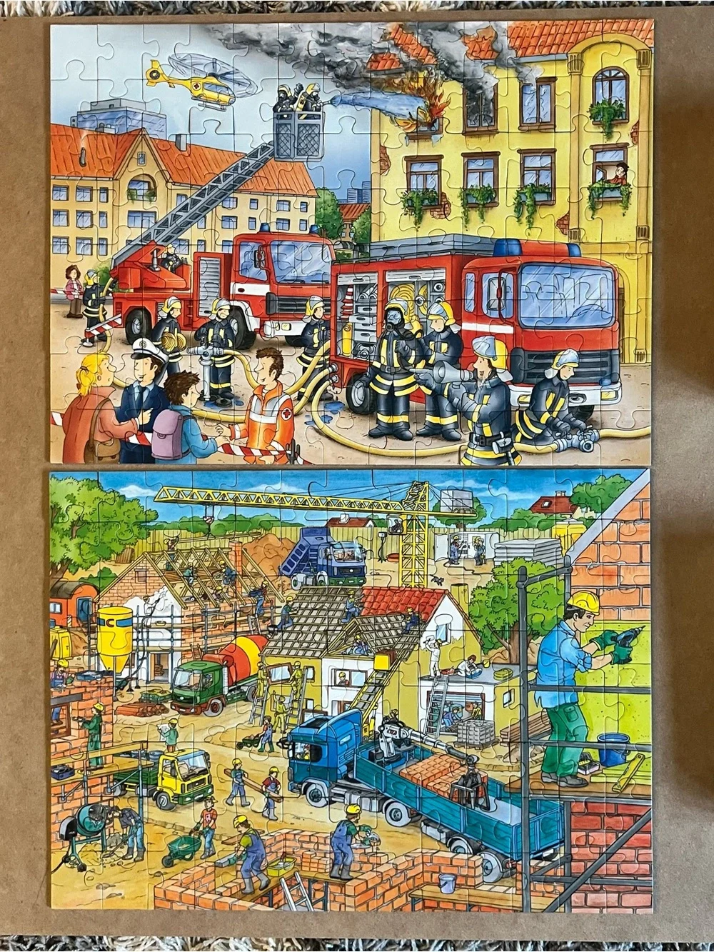 Ravensburger 100-Piece XXL Puzzles : Fire Department and Building Houses